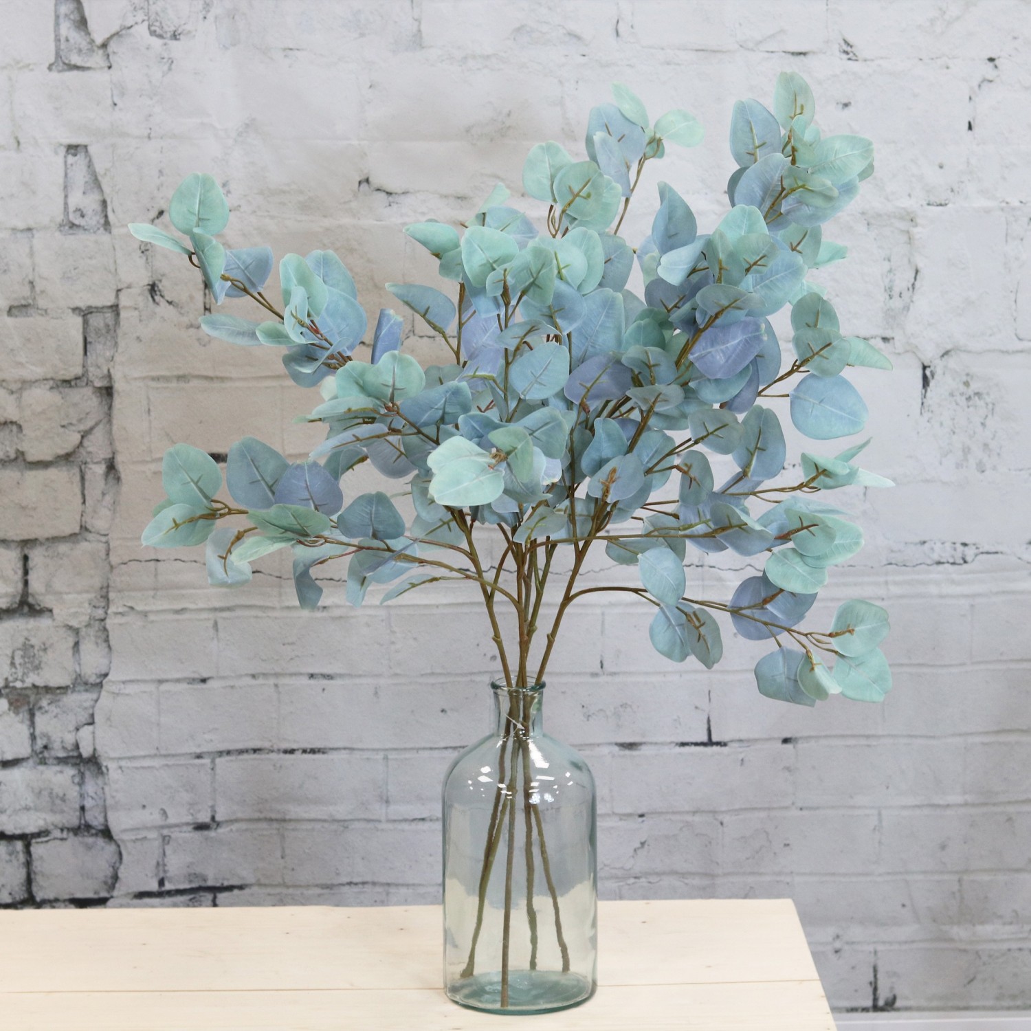 Lot de 5 branches d'eucalyptus artificiel effet blanchi 88cm Lot de 5 branches d'eucalyptus artificiel effet blanchi 88cm