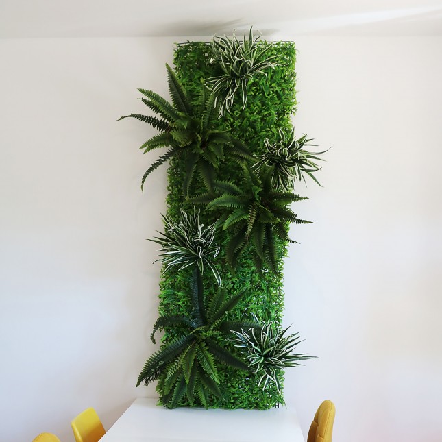 Mur végétal artificiel intérieur en kit N°3 sur fond gris clair