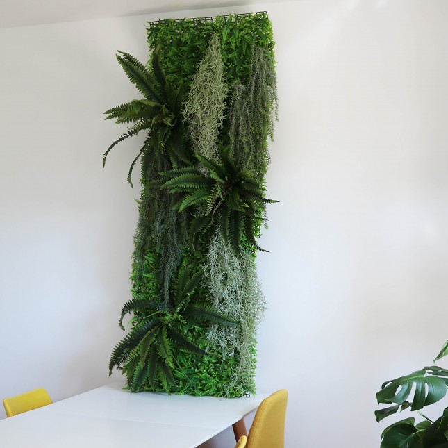 Mur végétal artificiel intérieur en kit N°4 sur fond blanc