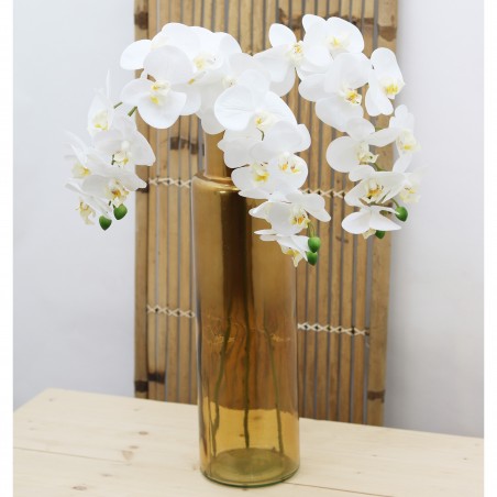 2 tiges d'orchidée blanche artificielle 91cm