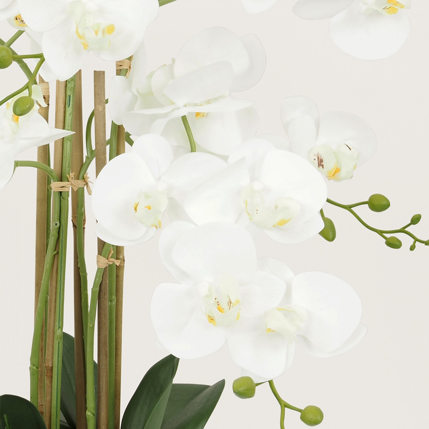 Plante Fleur Artificielle Orchidée Toucher Naturel, Pot Céramique, H.55cm | SPARO