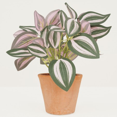 Plante Verte Artificielle Tradescantia, Pot Terracotta, H.20cm | TARANYA