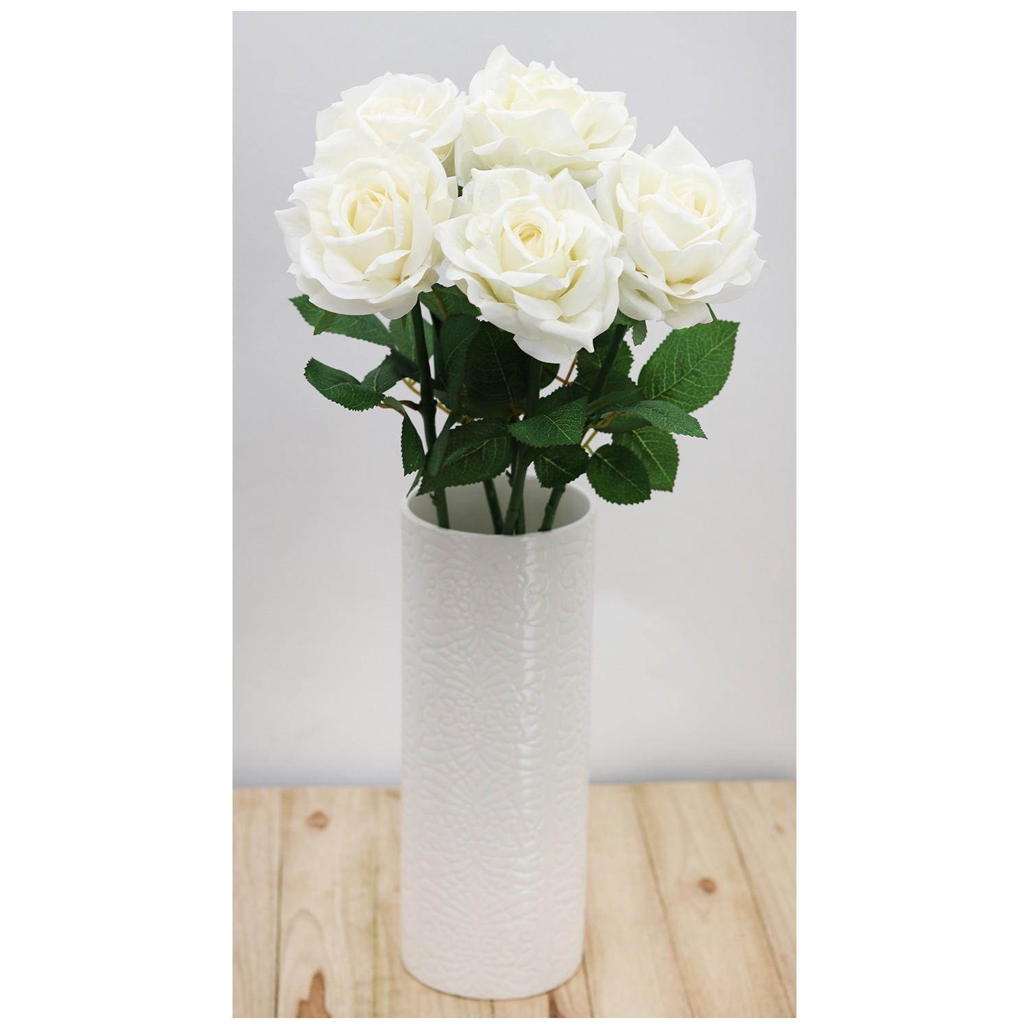 Tiges de roses blanches artificielles Ligne Déco Tiges de roses blanches artificielles Ligne Déco
