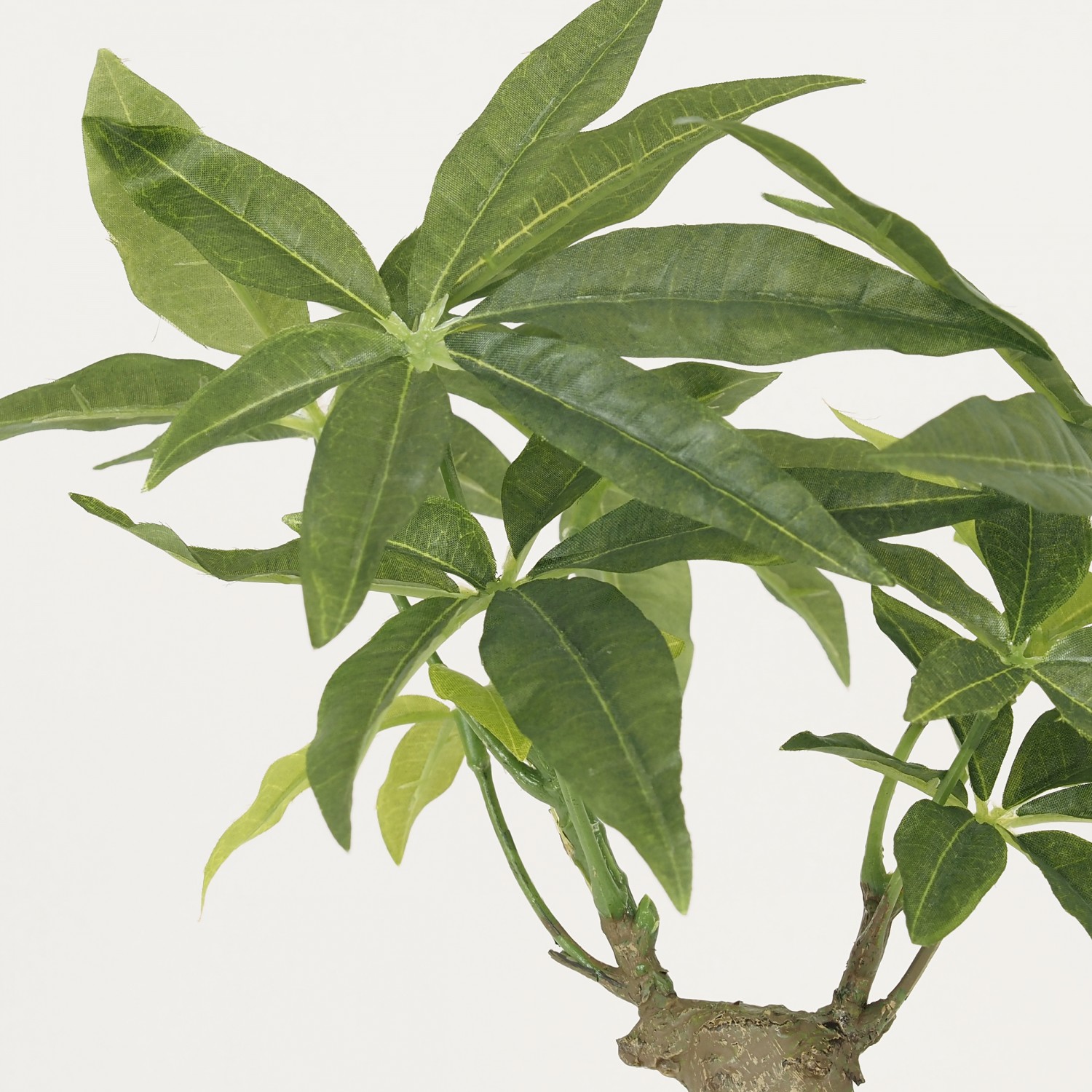 Arbre Artificiel Bonsaï Plante Verte Pachira, Pot Céramique, H.35cm | BAYU