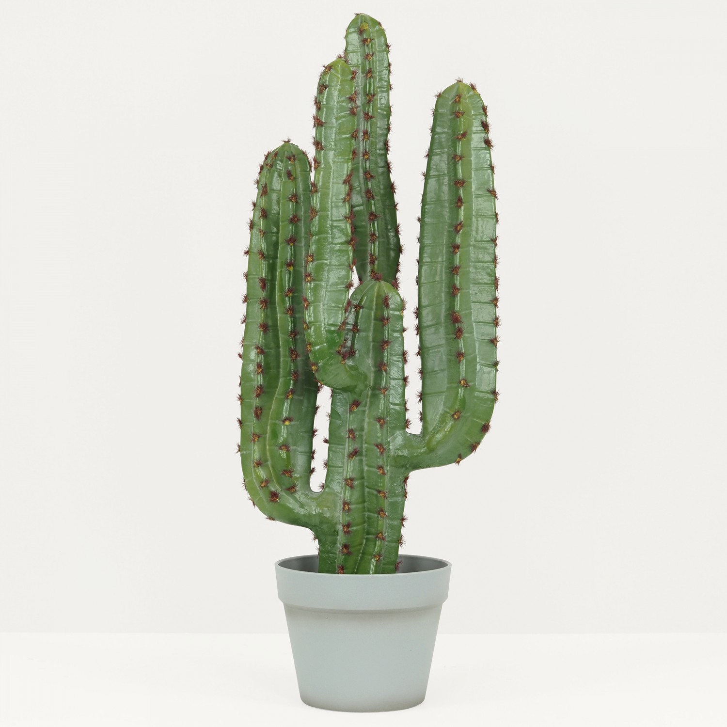 Cactus artificiel euphorbe 70cm sur fond gris
