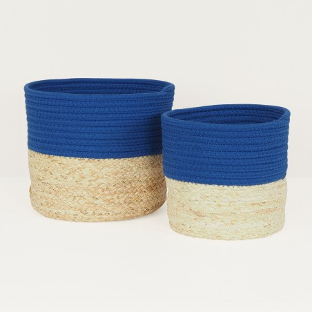 2 Cache-Pots en Coton sur fond gris clair