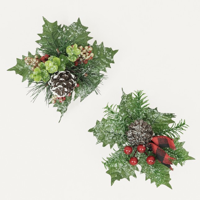 Clip de noël 17cm lot de 2 sur fond beige