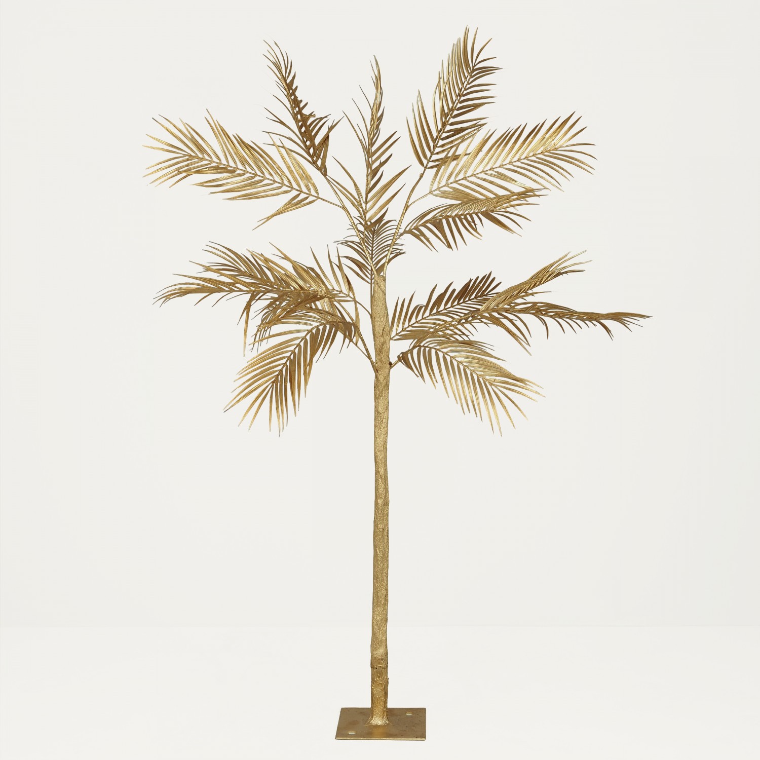 Palmier artificiel or 140cm sur fond beige