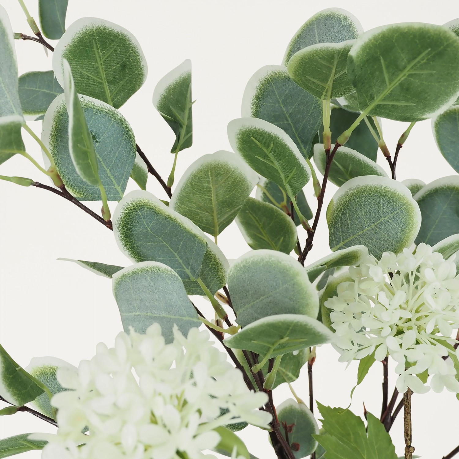 Eucalyptus artificiel en tige 92cm effet blanchi lot de 2 focus zoom feuilles