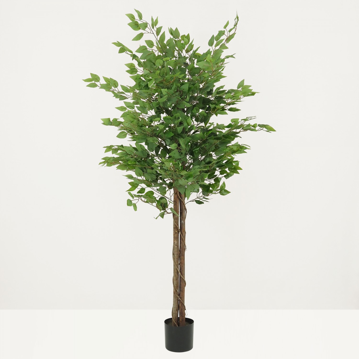 Ficus artificiel vert 180cm sur fond beige