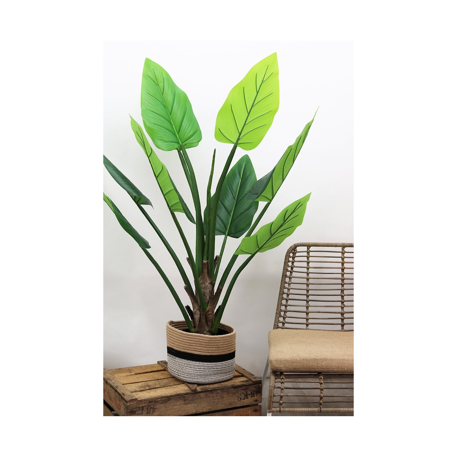 Alocasia artificiel 9 feuilles 125cm Alocasia artificiel 9 feuilles 125cm