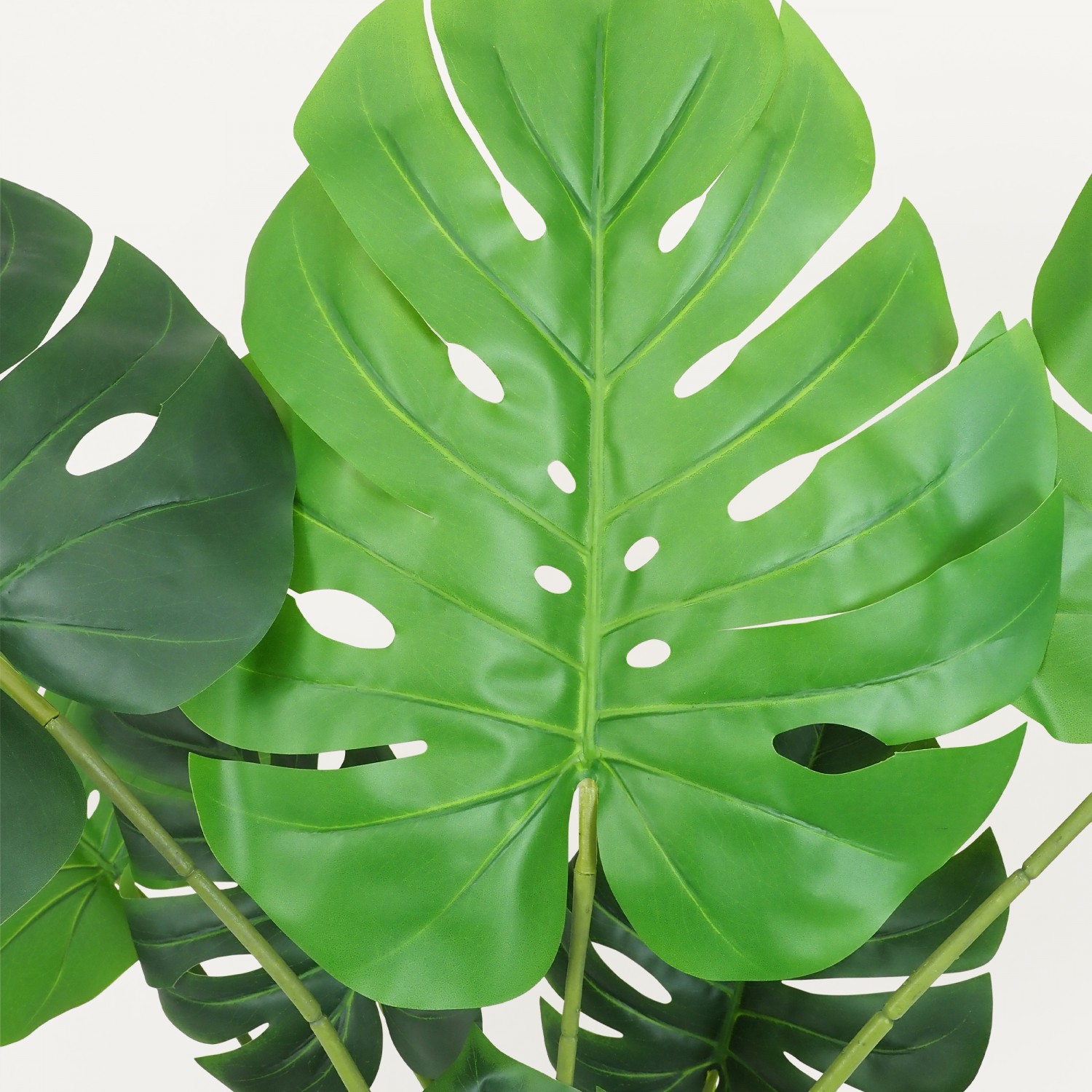 Monstera artificiel toucher naturel 120cm focus zoom feuilles 2