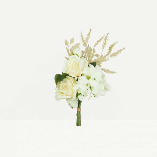 Bouquet artificiel de fleurs 35cm sur fond beige