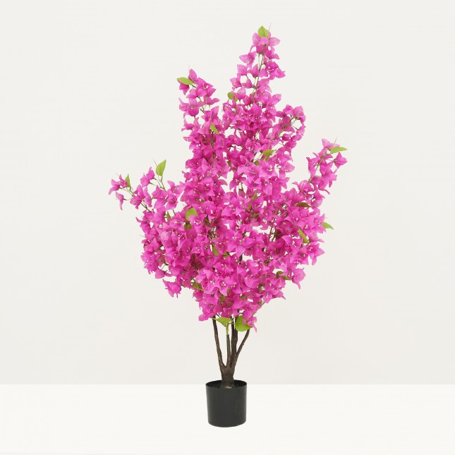 Bougainvillier artificiel fuchsia 120cm sur fond beige