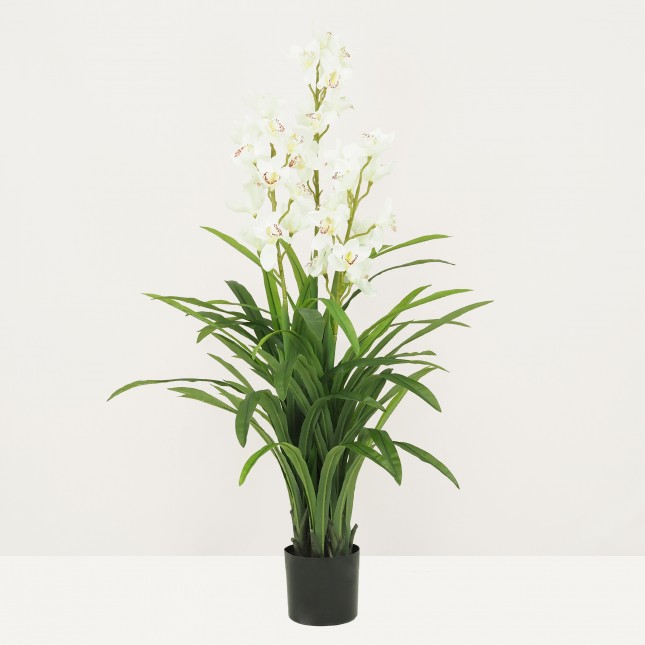 Cymbidium artificiel 155cm sur fond beige