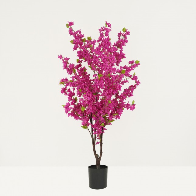 Bougainvillier artificiel fuchsia 175cm sur fond beige