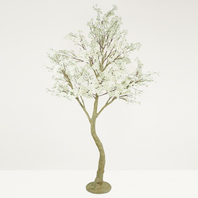Cerisier artificiel sur pied blanc 250cm sur fond beige