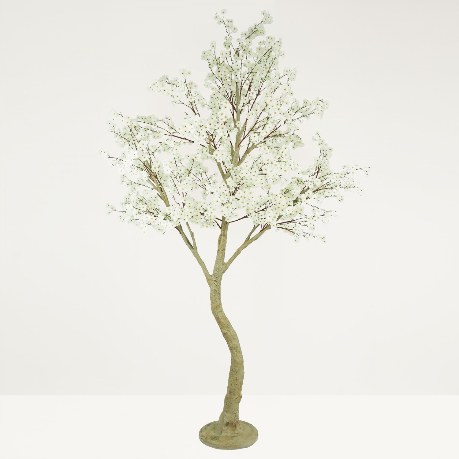 Cerisier artificiel sur pied blanc 250cm sur fond beige