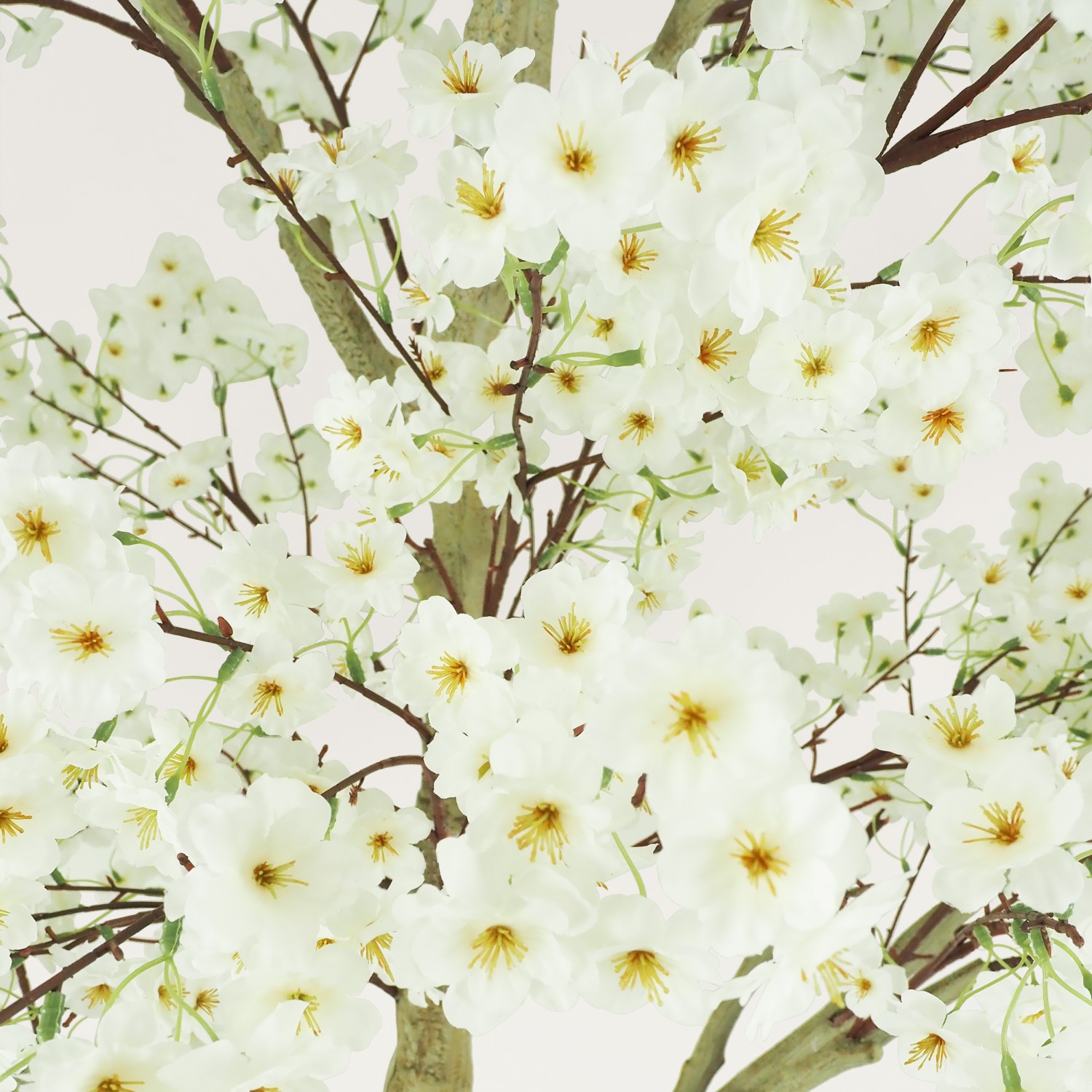 Cerisier artificiel sur pied blanc 250cm focus zoom fleurs