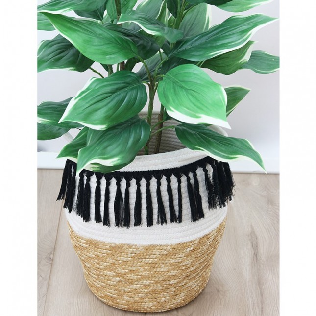Cache-pot panier franges...