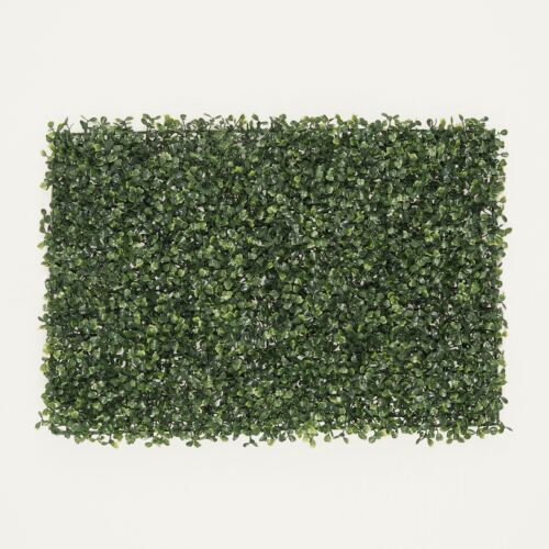 Mur végétal artificiel de buis 40cm sur fond gris