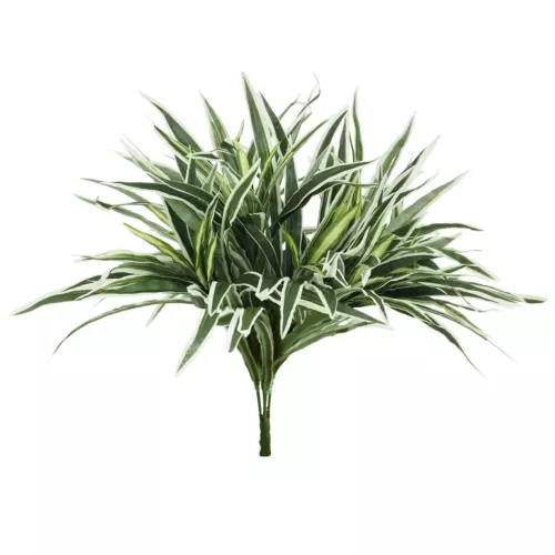 Chlorophytum artificiel en bouquet 55cm sur fond blanc