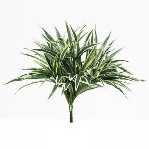Chlorophytum artificiel en bouquet 55cm sur fond gris