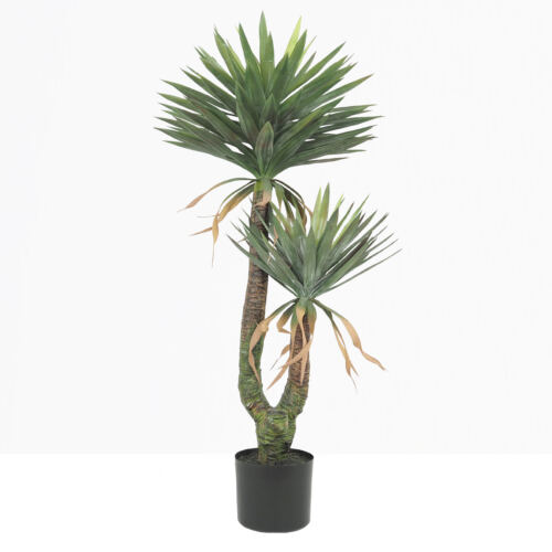Yucca artificiel 2 troncs 150cm sur fond gris