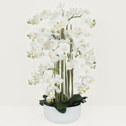 Orchidée artificielle 80 cm sur fond gris