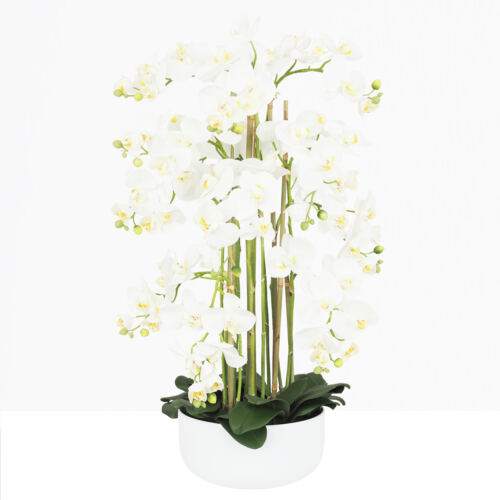 Orchidée artificielle 80 cm sur fond gris