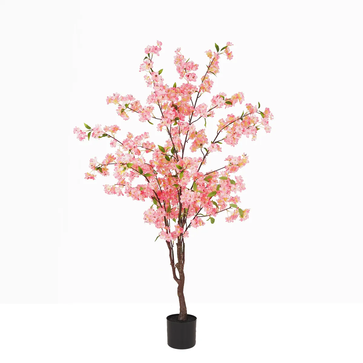 Cerisier artificiel rose 115cm sur fond beige