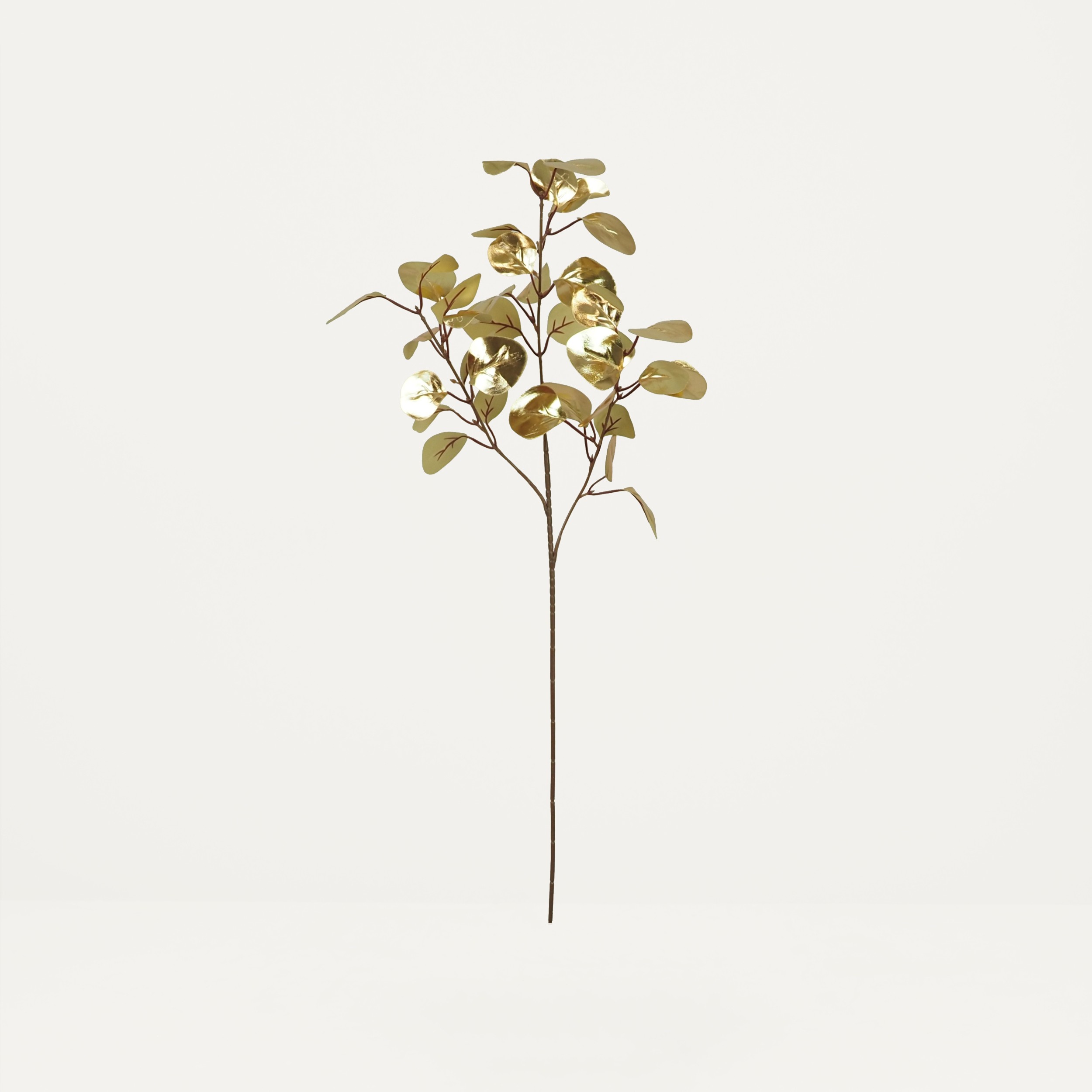 Tige d'eucalyptus artificielle de noël 70cm lot de 3 sur fond beige