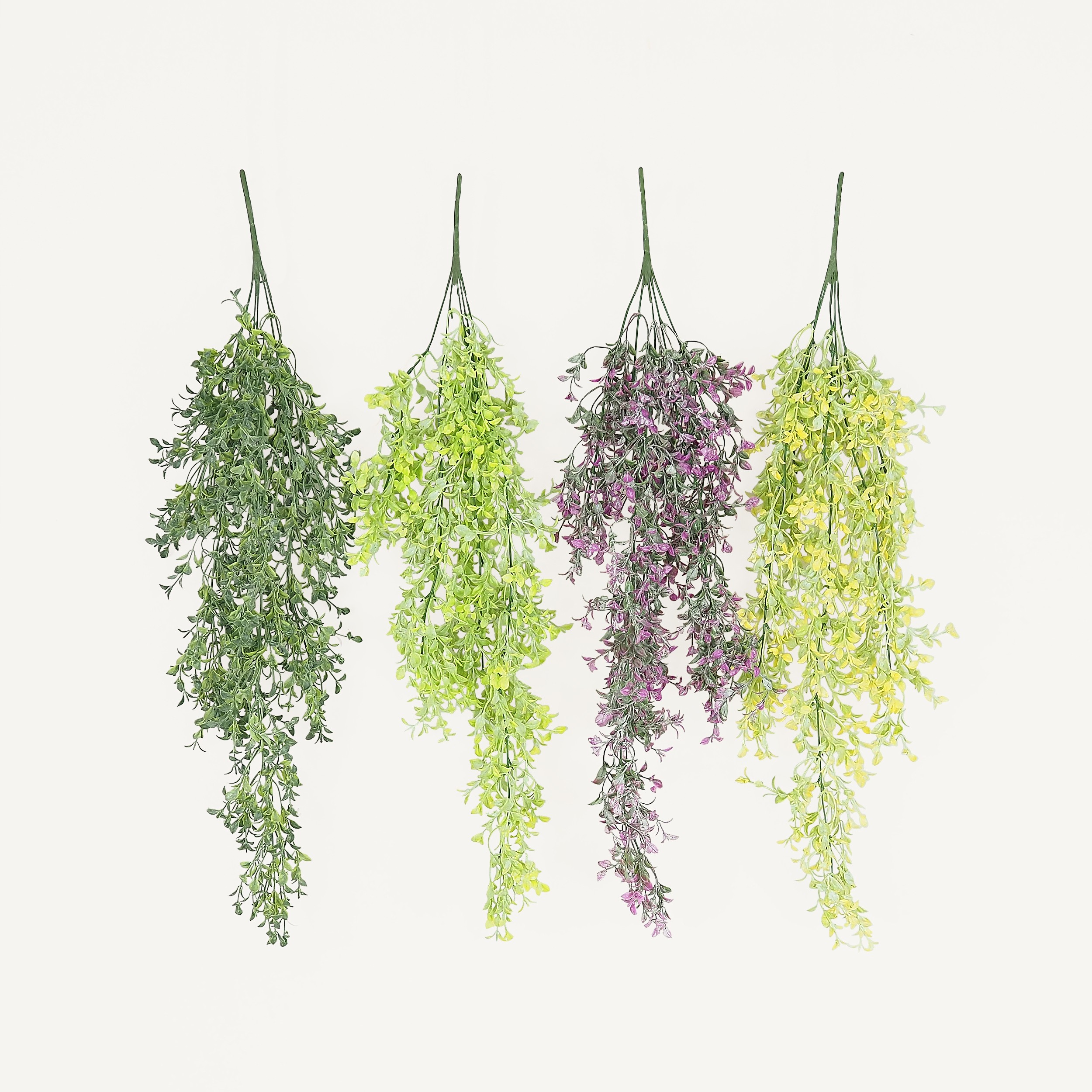 Chute plante artificielle 80cm lot de 4 sur fond beige