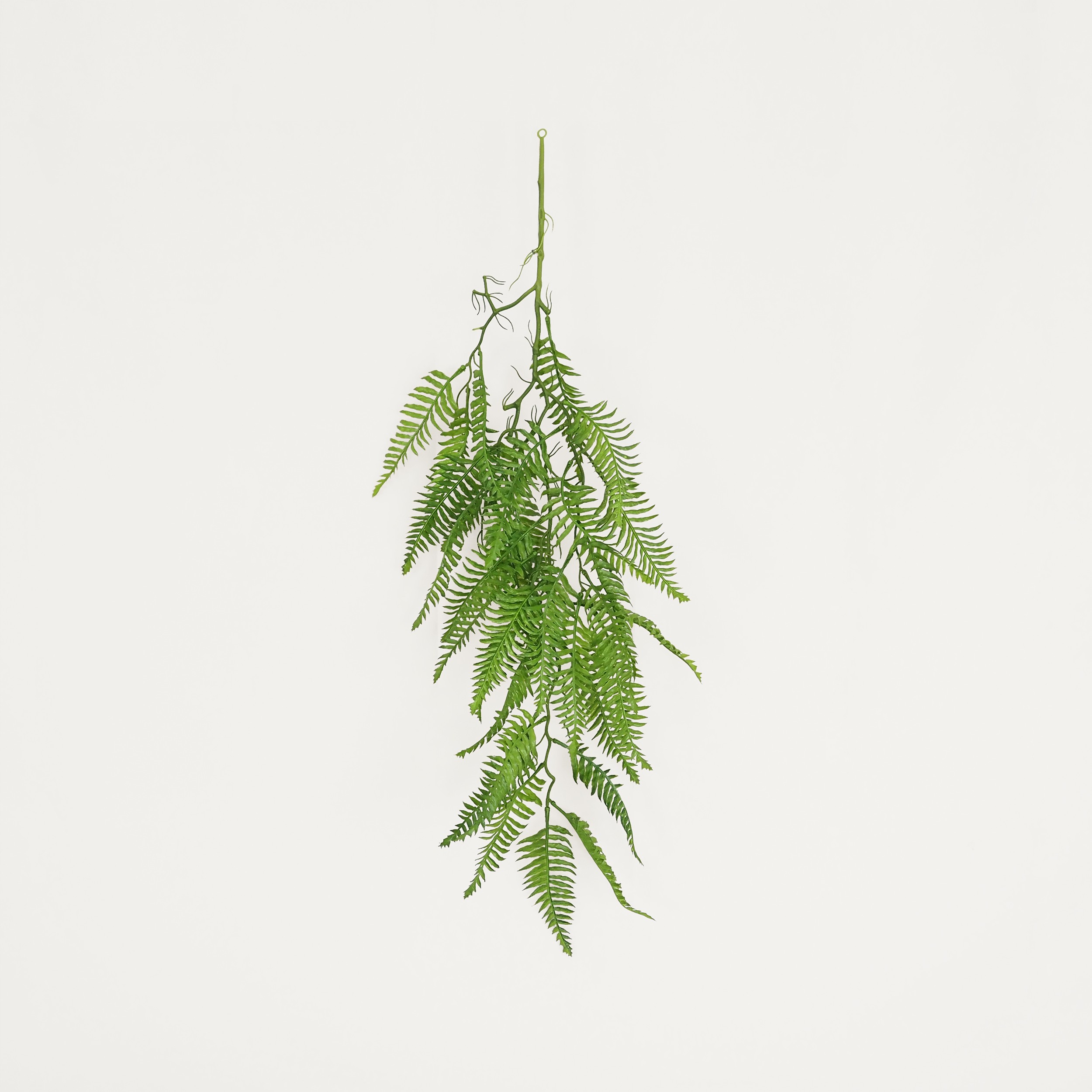 Chute plante artificielle de fougère 100cm lot de 2 sur fond beige