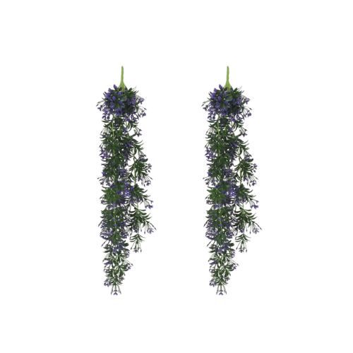 Chute plante artificielle violet 90cm lot de 2 sur fond blanc