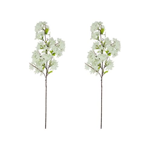 Jasmin artificiel en tige blanc 100cm lot de 2 sur fond blanc