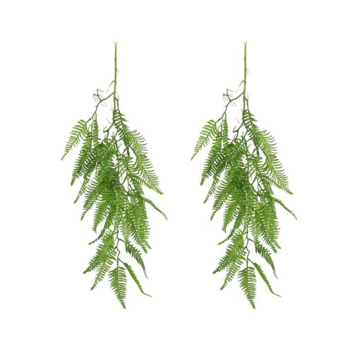 Chute plante artificielle de fougère 100cm lot de 2 sur fond blanc