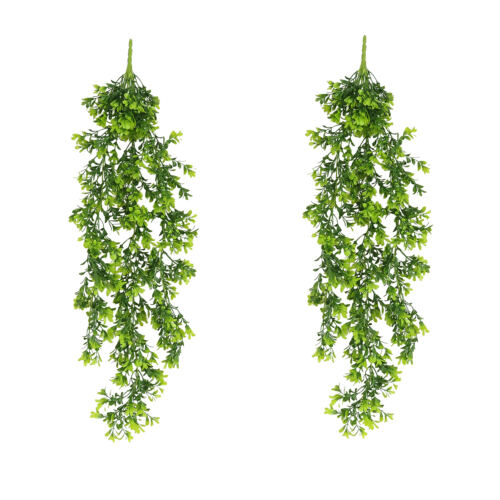 Chute plante artificielle de buis 74cm lot de 2 sur fond blanc