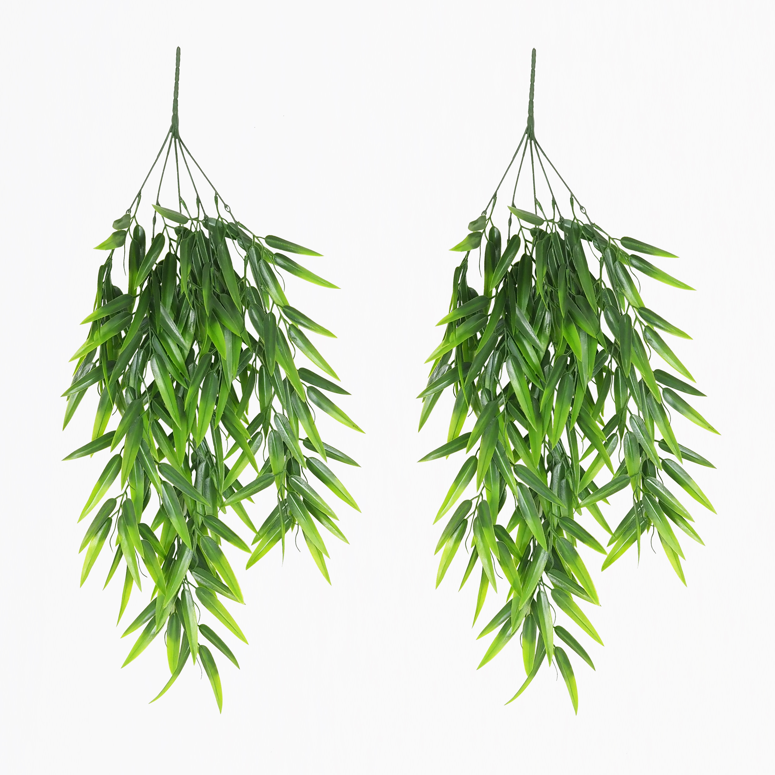 Chute plante artificielle de bambou 95cm lot de 2 sur fond beige