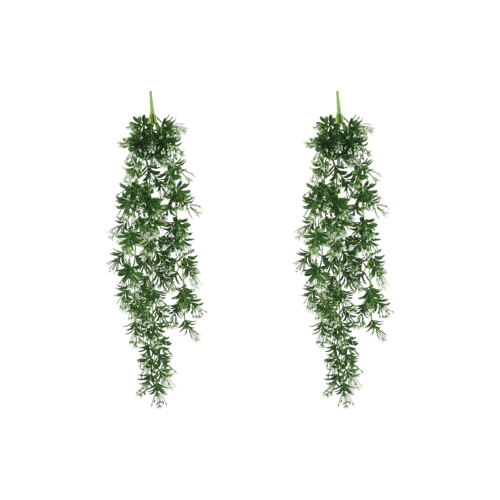 Chute plante artificielle blanc 90cm lot de 2 sur fond blanc