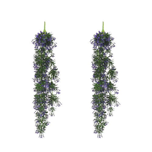 Chute plante artificielle violet 90cm lot de 2 sur fond blanc