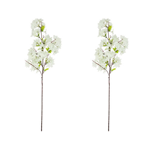 Jasmin artificiel en tige blanc 100cm lot de 2 sur fond blanc