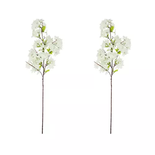 Jasmin artificiel en tige blanc 100cm lot de 2 sur fond blanc
