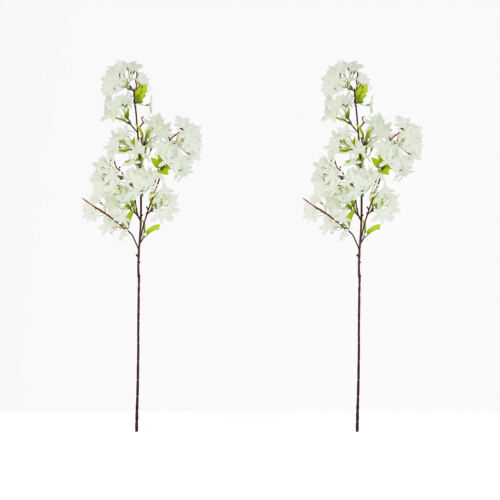 Jasmin artificiel en tige blanc 100cm lot de 2 sur fond beige