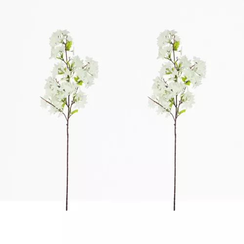 Jasmin artificiel en tige blanc 100cm lot de 2 sur fond beige