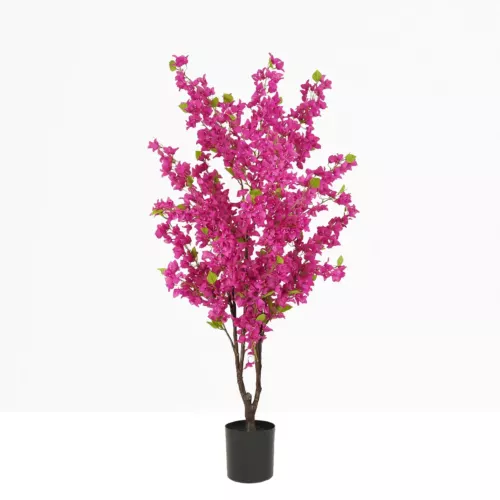 Bougainvillier artificiel fuchsia 175cm sur fond beige