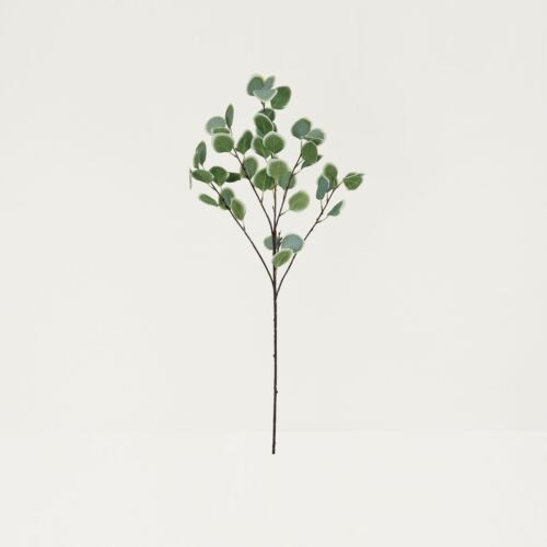 Eucalyptus artificiel en tige 92cm effet blanchi lot de 2 sur fond beige