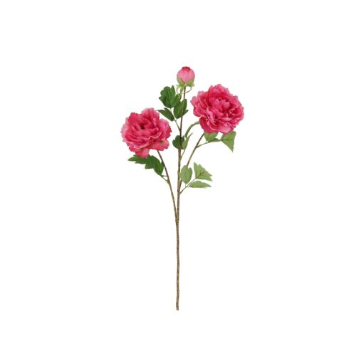 Pivoine artificielle en tige rose 70cm lot de 4 sur fond blanc