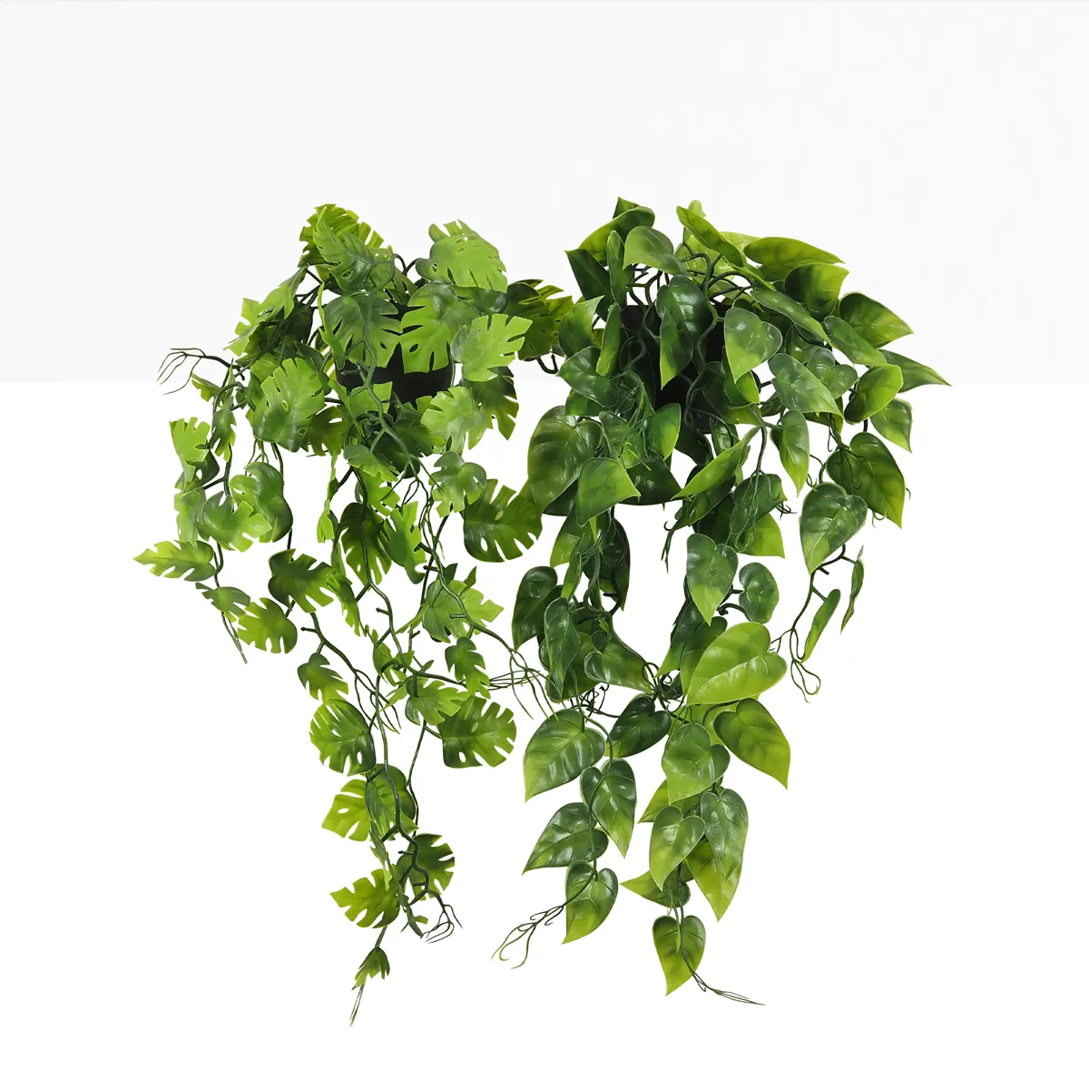 Plante succulente retombante artificielle 50cm lot de 2 sur fond beige