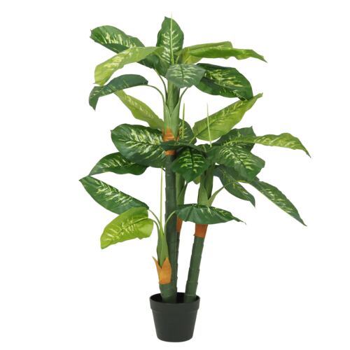 Dieffenbachia artificiel toucher naturel 130cm sur fond blanc
